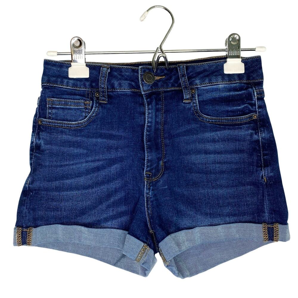 MIAMI High Rise Cuffed Hem Denim Jean Shorts Junior's Size 5 Blue Hi Waisted